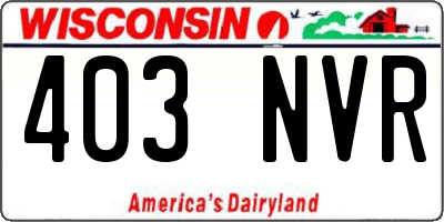 WI license plate 403NVR