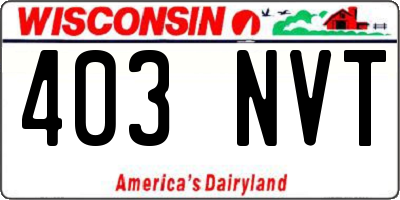 WI license plate 403NVT