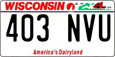 WI license plate 403NVU