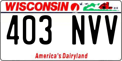 WI license plate 403NVV