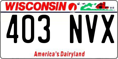 WI license plate 403NVX
