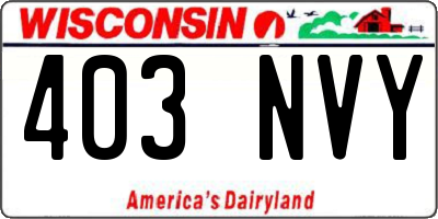 WI license plate 403NVY