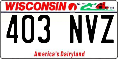 WI license plate 403NVZ