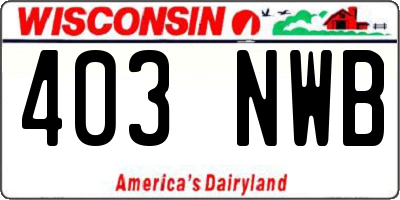 WI license plate 403NWB