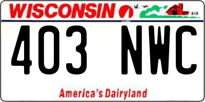 WI license plate 403NWC