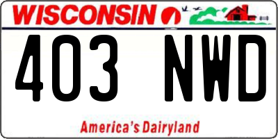 WI license plate 403NWD