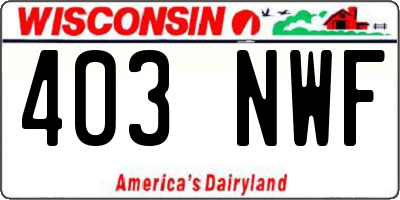 WI license plate 403NWF