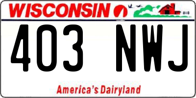 WI license plate 403NWJ
