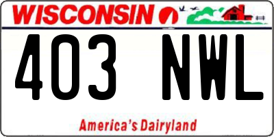 WI license plate 403NWL