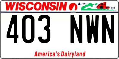 WI license plate 403NWN