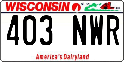 WI license plate 403NWR