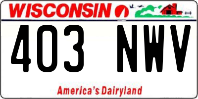 WI license plate 403NWV
