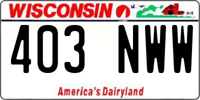 WI license plate 403NWW
