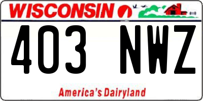 WI license plate 403NWZ