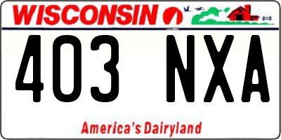 WI license plate 403NXA