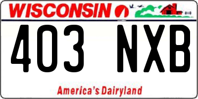 WI license plate 403NXB