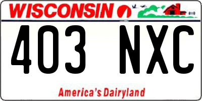WI license plate 403NXC