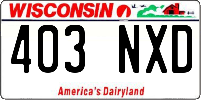 WI license plate 403NXD