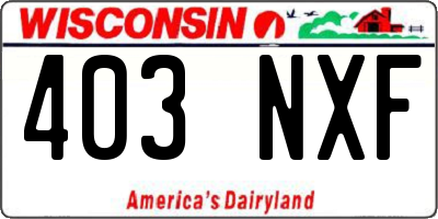 WI license plate 403NXF
