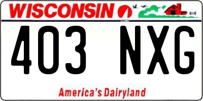 WI license plate 403NXG