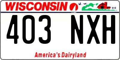 WI license plate 403NXH