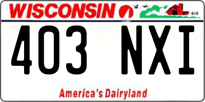 WI license plate 403NXI
