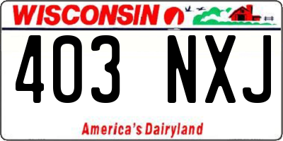 WI license plate 403NXJ