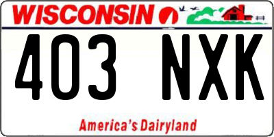 WI license plate 403NXK