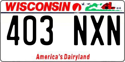 WI license plate 403NXN