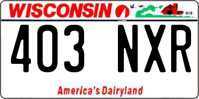 WI license plate 403NXR