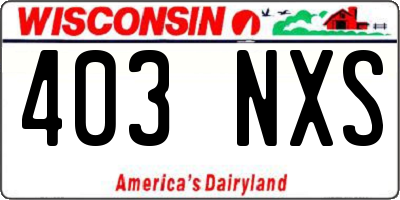 WI license plate 403NXS