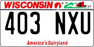 WI license plate 403NXU