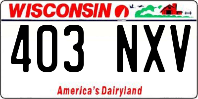 WI license plate 403NXV