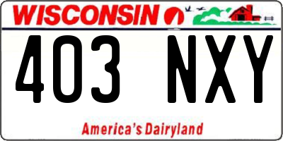 WI license plate 403NXY