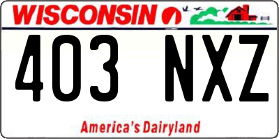 WI license plate 403NXZ