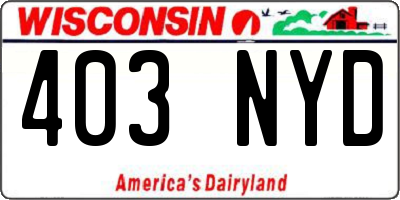 WI license plate 403NYD