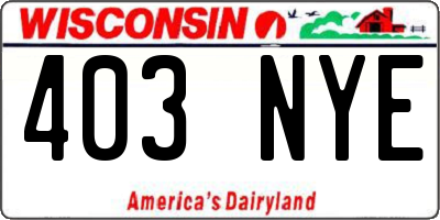 WI license plate 403NYE