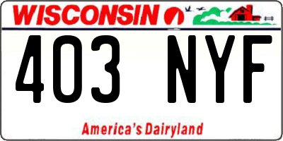 WI license plate 403NYF