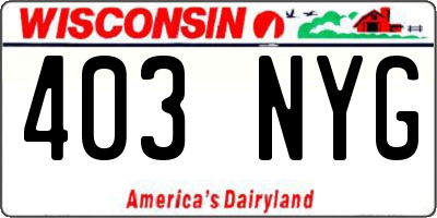 WI license plate 403NYG