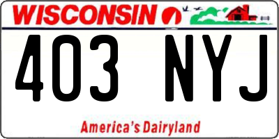 WI license plate 403NYJ