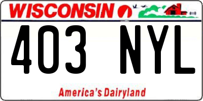 WI license plate 403NYL