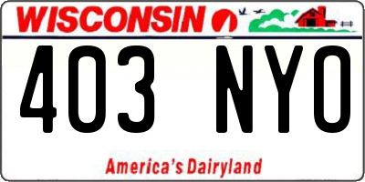 WI license plate 403NYO