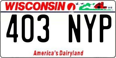 WI license plate 403NYP