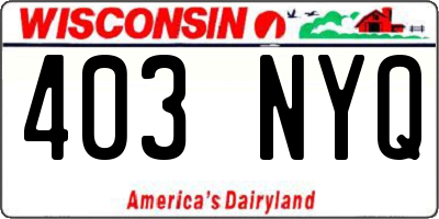 WI license plate 403NYQ