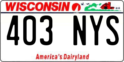 WI license plate 403NYS