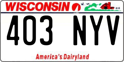 WI license plate 403NYV