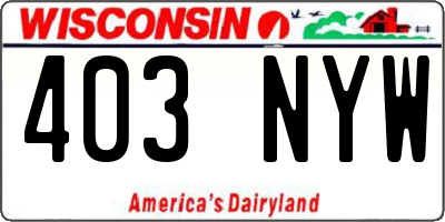 WI license plate 403NYW