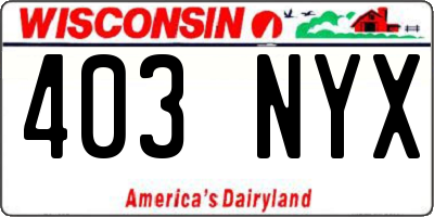 WI license plate 403NYX