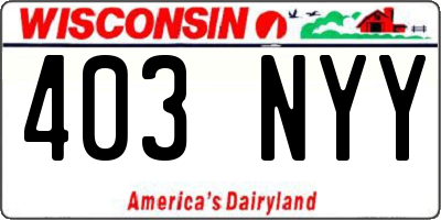 WI license plate 403NYY