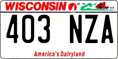 WI license plate 403NZA